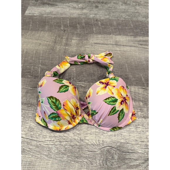 aerie Other - Aerie Blakely Floral Bikini Top 34D Halter Tie Padded Swim